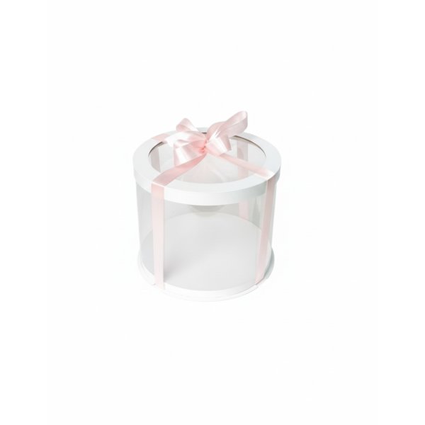 Тубус D200 H150 белый с прозрачной крышкой