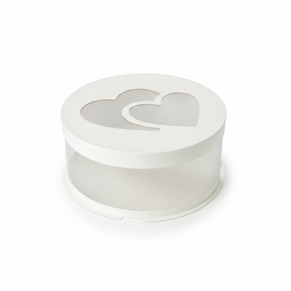 Тубус D200 H100 білий з кришкою Сердечка