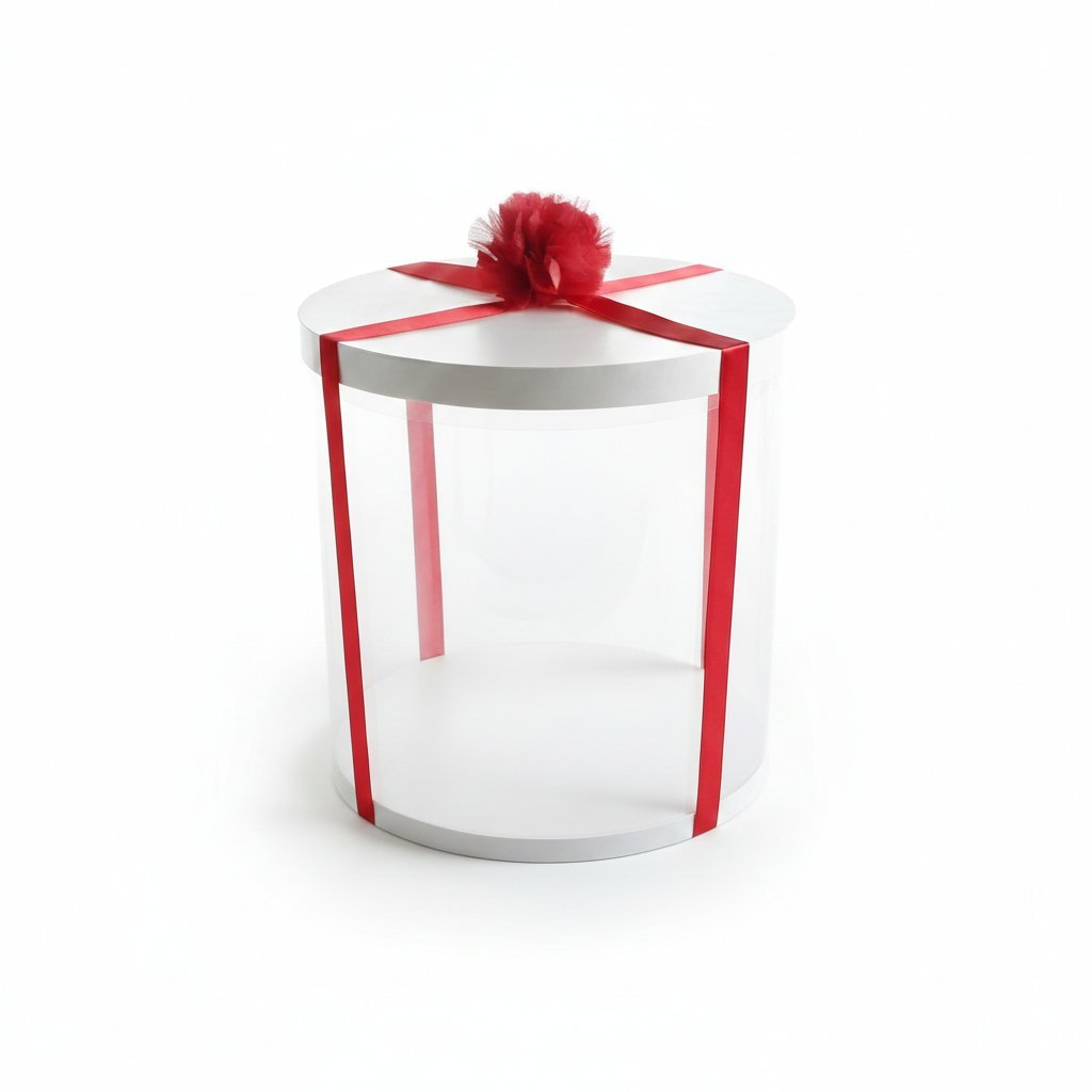 Тубус D300 H300 білий з картонною кришкою