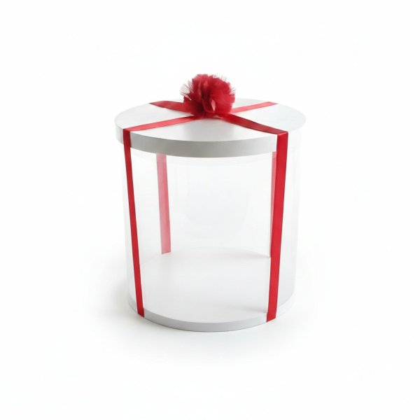 Тубус D300 H300 білий з картонною кришкою