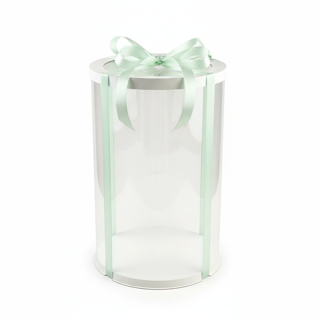 Тубус D250 H400 білий з прозорою кришкою