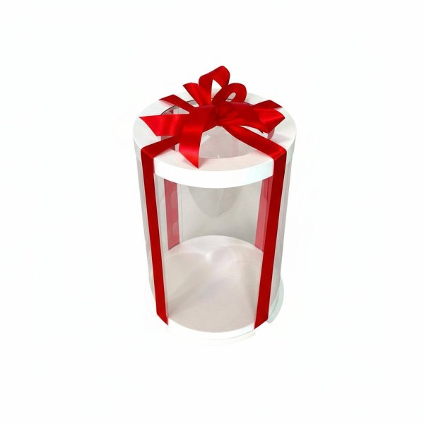 Тубус D160 H230 білий з прозорою кришкою