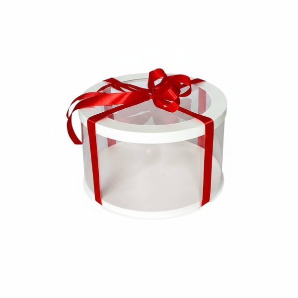 Тубус D250 H150 белый с прозрачной крышкой