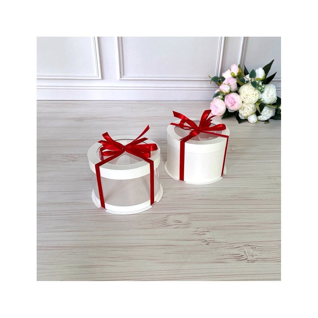 Тубус D120 H70 белый картон с прозрачной крышкой