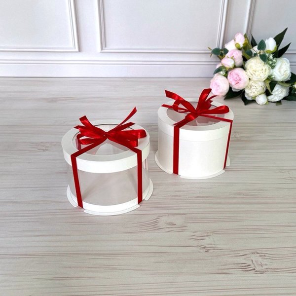 Тубус D120 H70 білий картон з прозорою кришкою