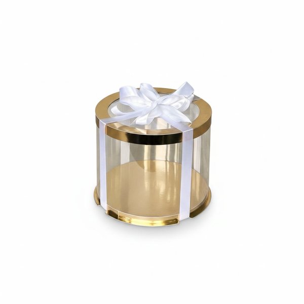 Тубус D200 H200 GOLD с прозрачной крышкой