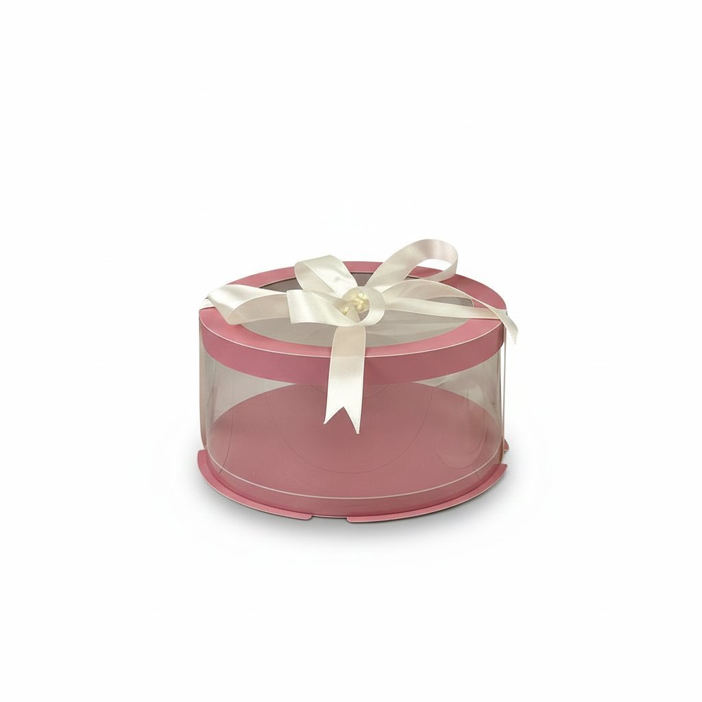 Тубус D200 H150 PINK з прозорою кришкою