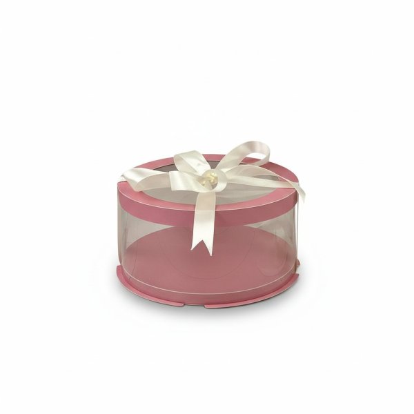 Тубус D200 H150 PINK с прозрачной крышкой