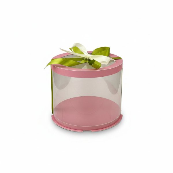 Тубус D250 H200 PINK з прозорою кришкою