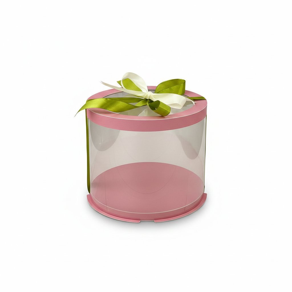 Тубус D250 H200 PINK з прозорою кришкою