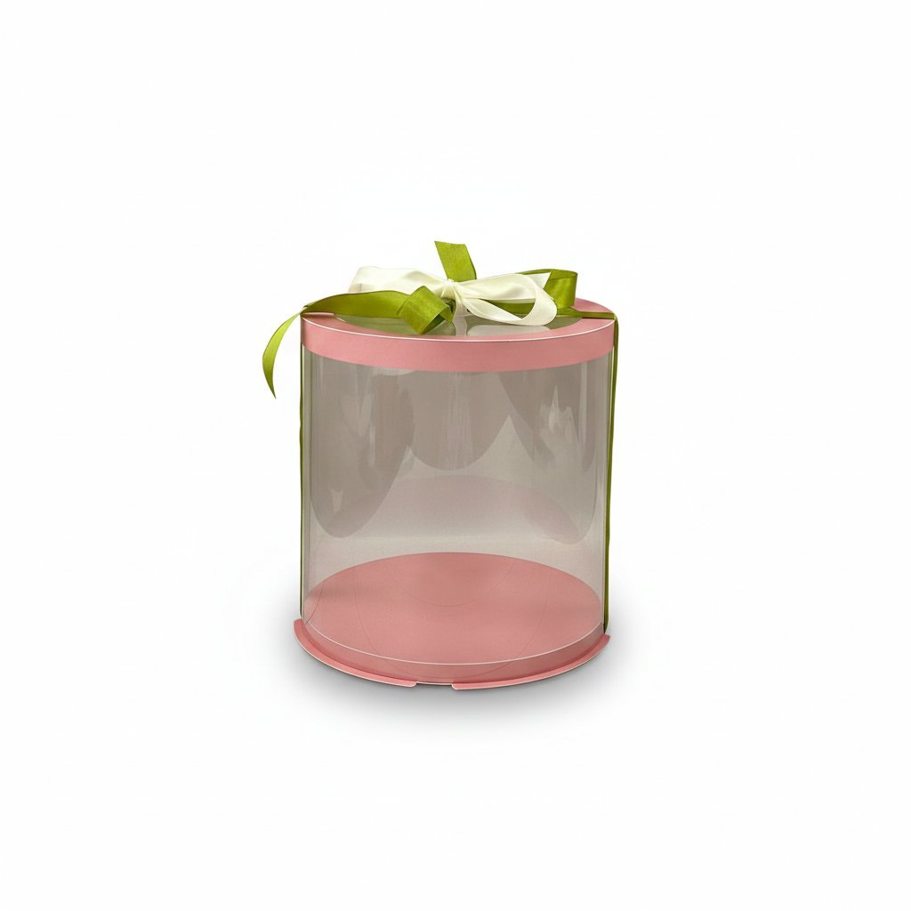 Тубус D200 H250 PINK с прозрачной крышкой