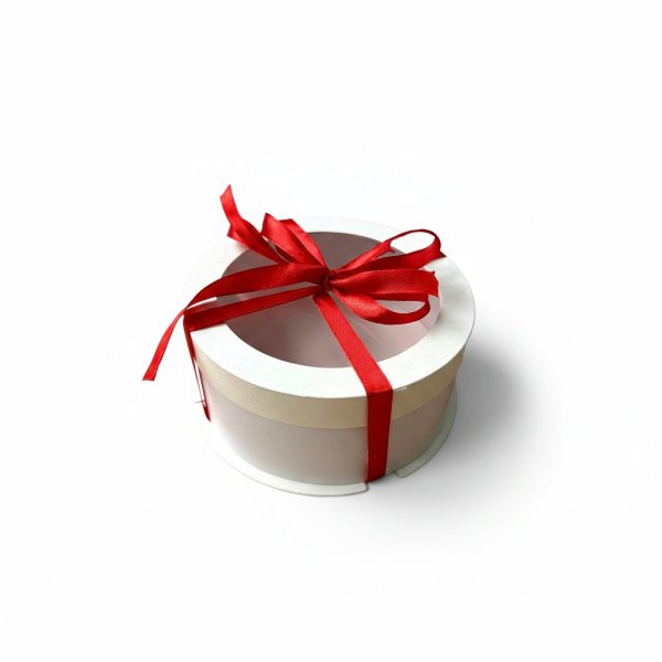 Тубус D120 H70 белый картон с прозрачной крышкой