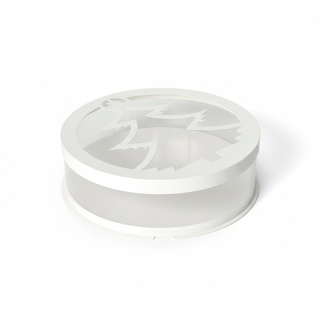 Тубус D250 H60 белый с крышкой Ёлочка