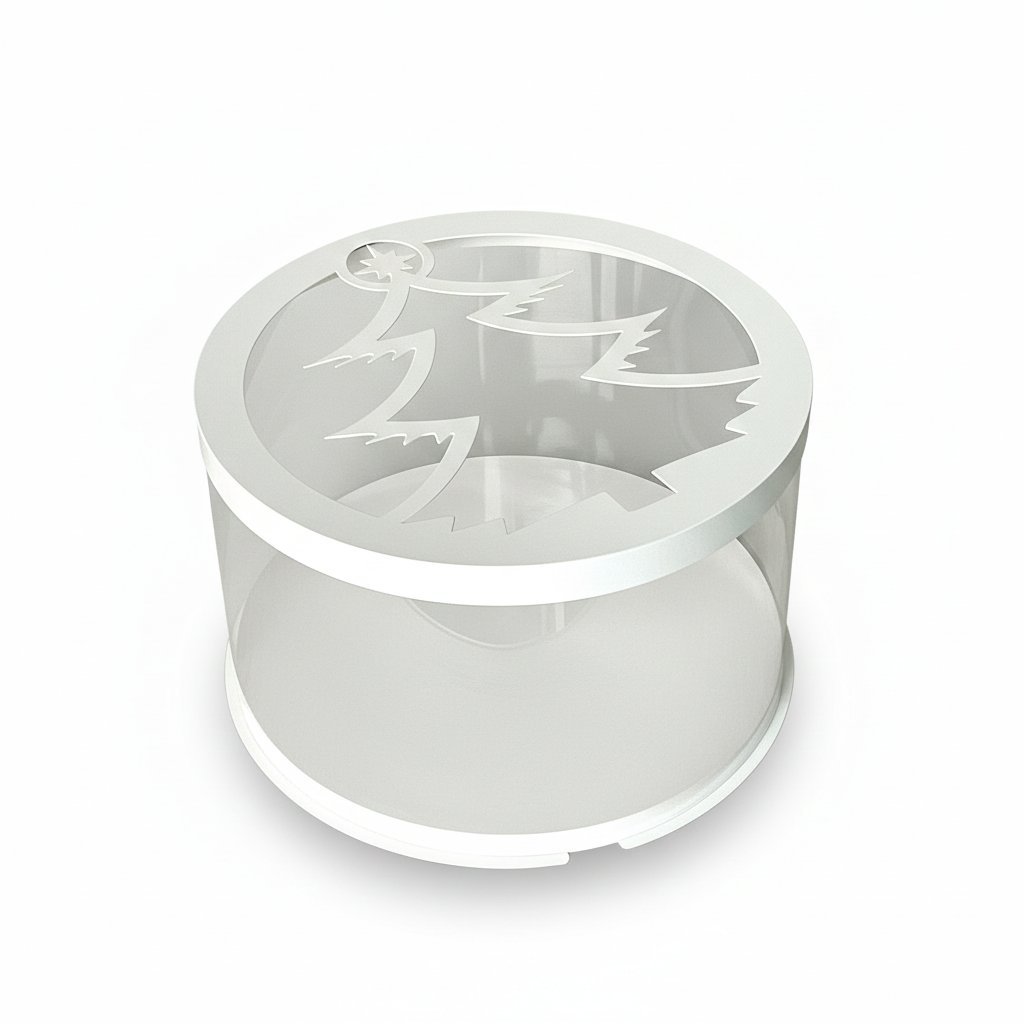 Тубус D250 H150 білий з кришкою Ялинка