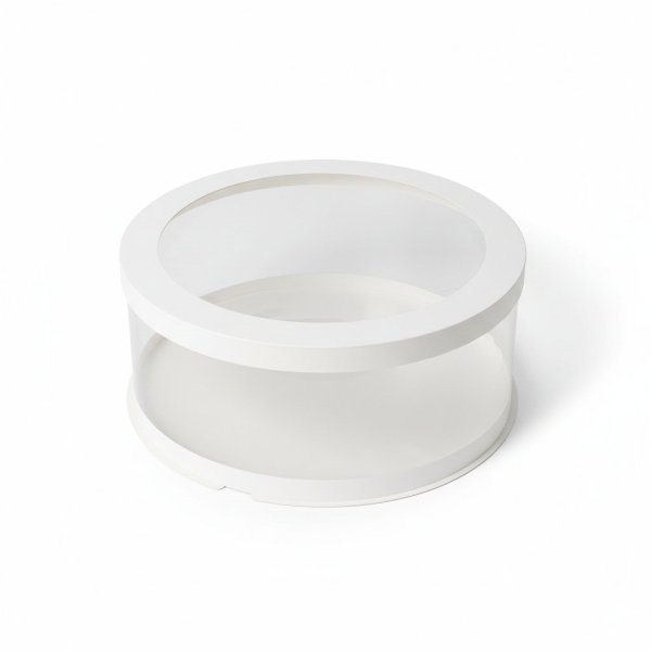 Тубус D300 H100 белый с прозрачной крышкой