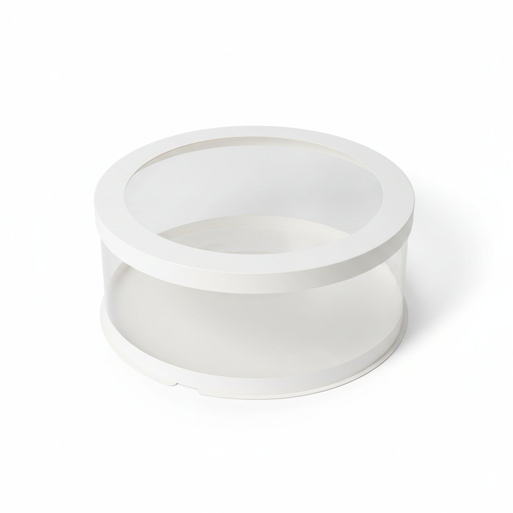 Тубус D300 H100 білий з прозорою кришкою