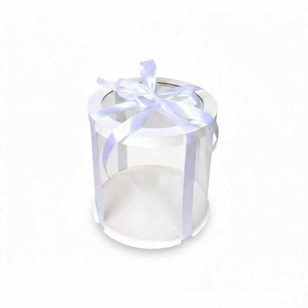 Тубус D200 H200 білий з прозорою кришкою