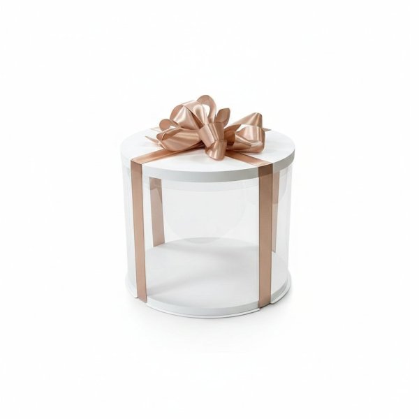 Тубус D250 H200 белый с прозрачной крышкой