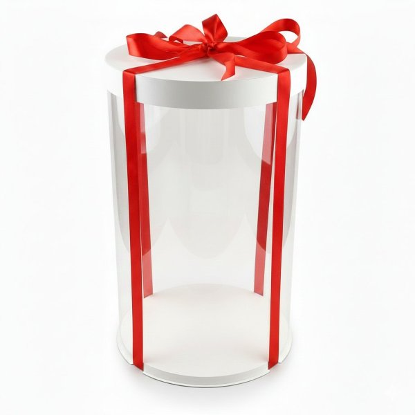 Тубус D250 H400 білий з картонною кришкою