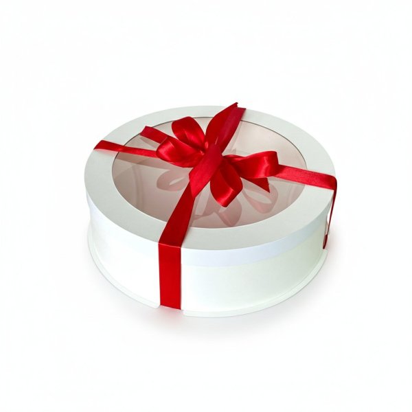 Тубус D250 H60 білий картон з прозорою кришкою