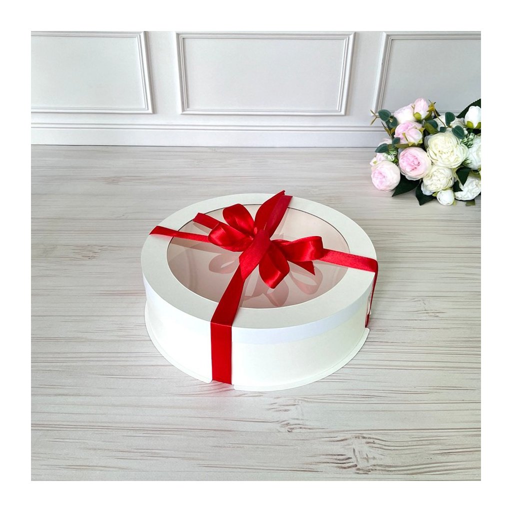 Тубус D250 H60 білий картон з прозорою кришкою