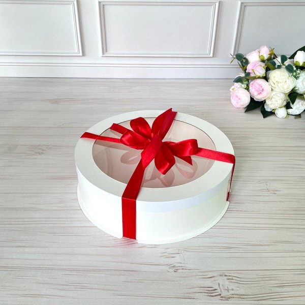 Тубус D250 H60 білий картон з прозорою кришкою