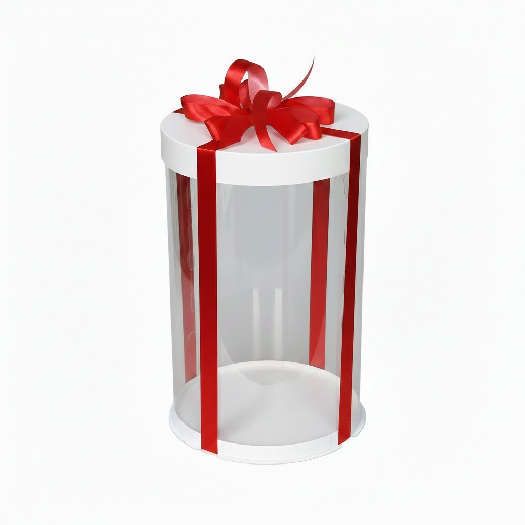 Тубус D300 H500 белый с картонной крышкой