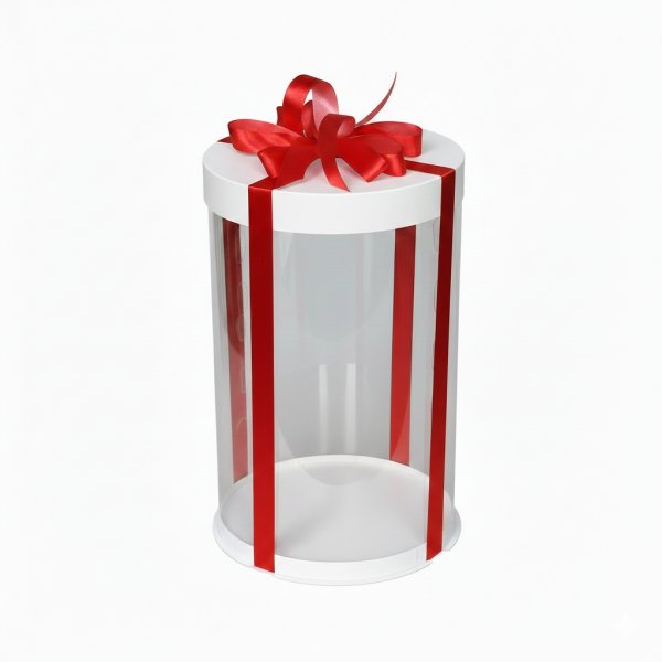 Тубус D300 H500 белый с картонной крышкой