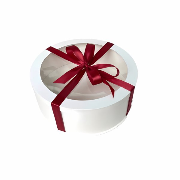 Тубус D300 H100 белый картон с прозрачной крышкой