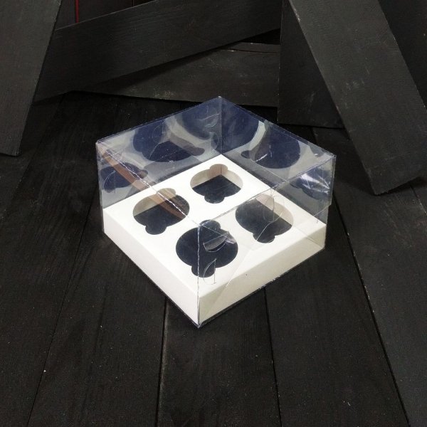 Коробка PET 175×175×110 с вкладкой на 4 ячейки