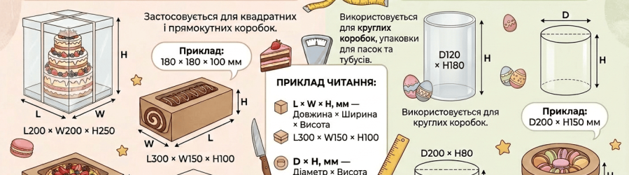 Розміри та підбір коробок