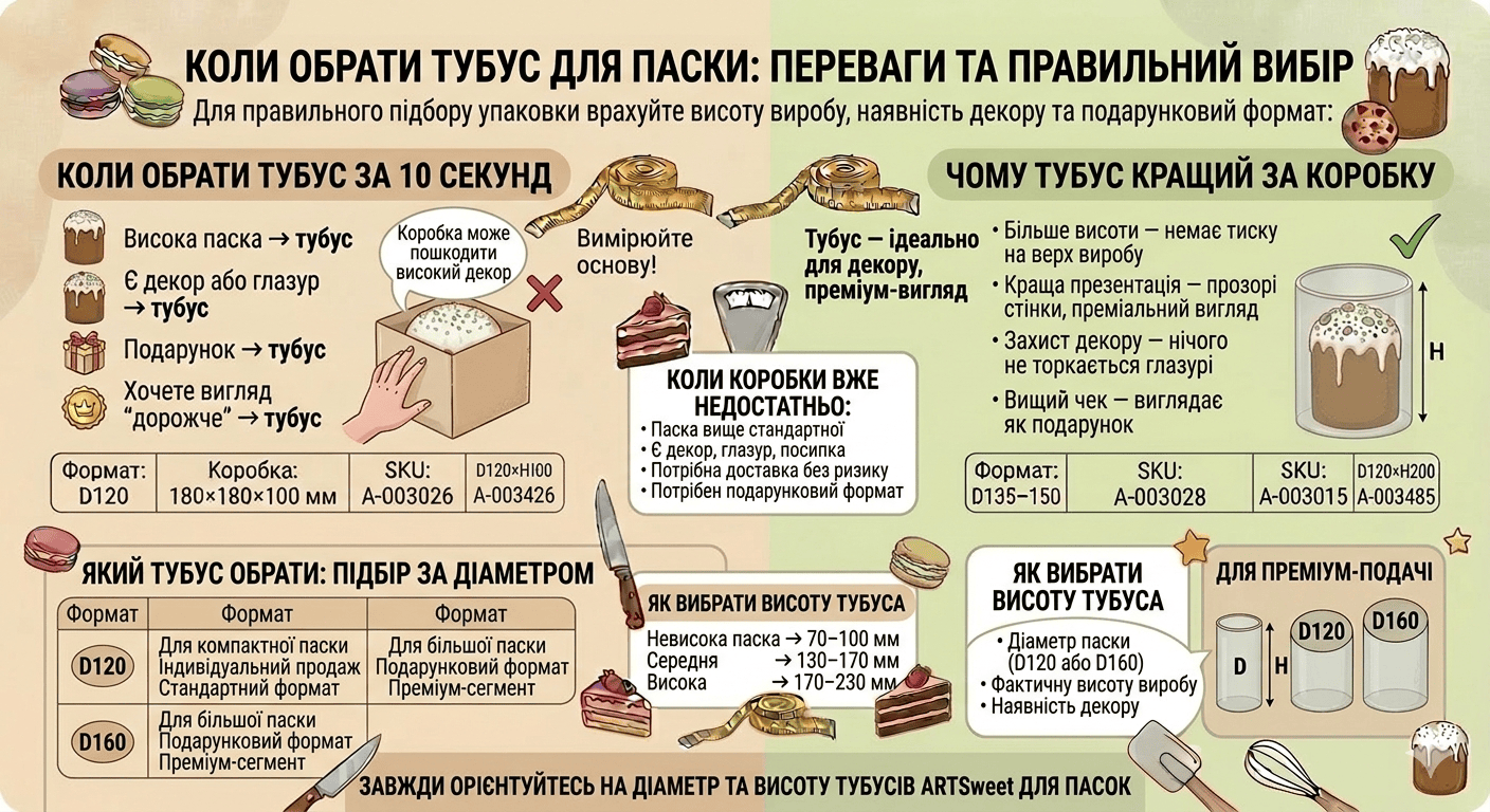 Когда выбрать тубус для паски — и чем он лучше коробки