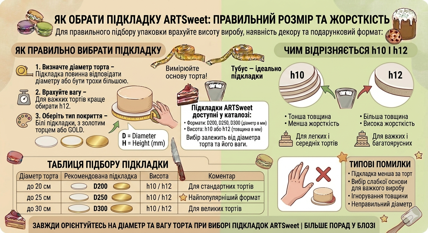 Як вибрати підкладку для торта D200, D250 і D300