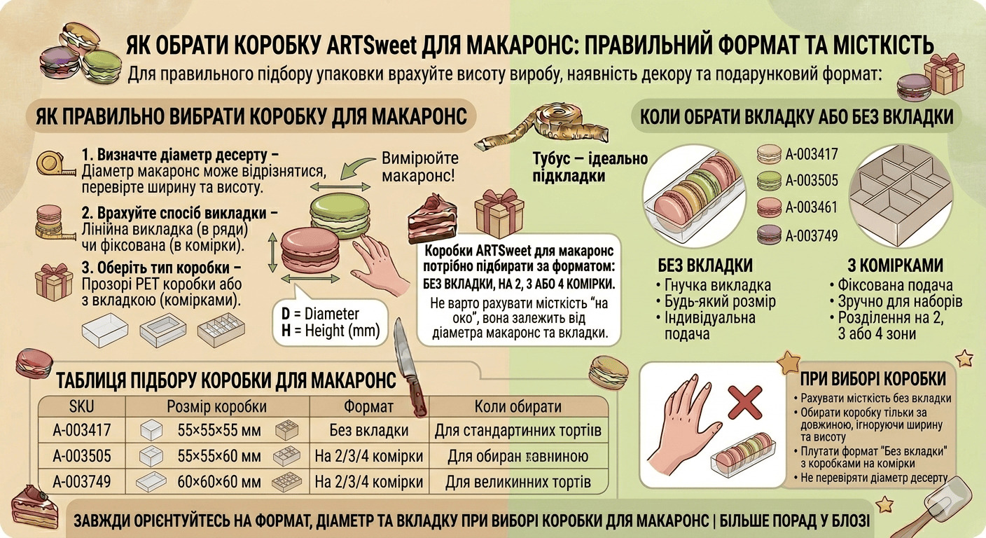 Розміри коробок для макаронс